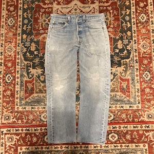 90s Levi's USA製 501 デニムパンツ W33 L32 W80cm リーバイス ヴィンテージ グランジ ダメージ ジーンズ 524刻印 インディゴ 80s