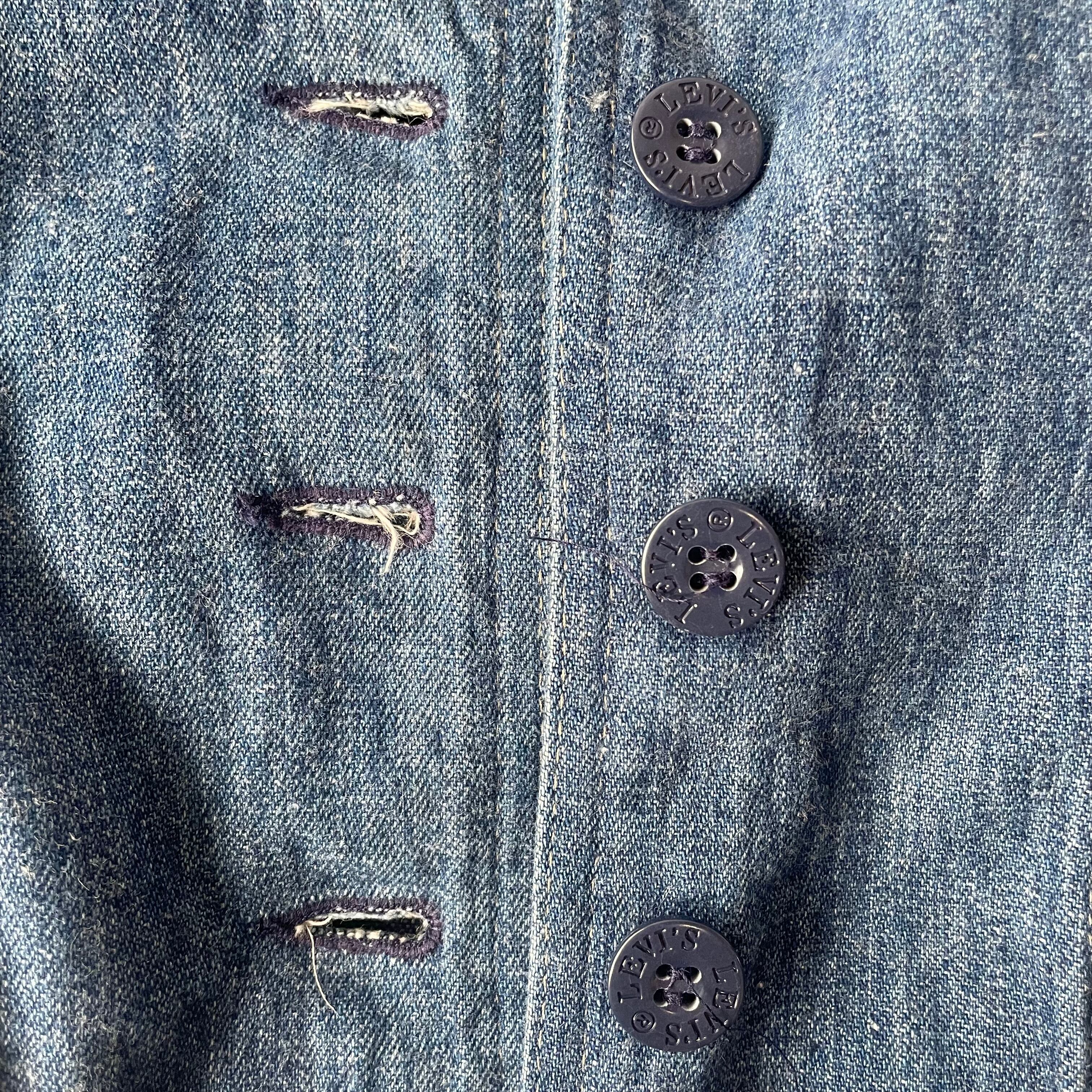 70s Levi's denim velour tailored JKT リーバイスベロア切替