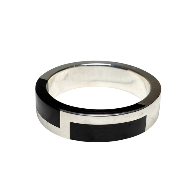 vintage GUCCI wood inlay silver bangle