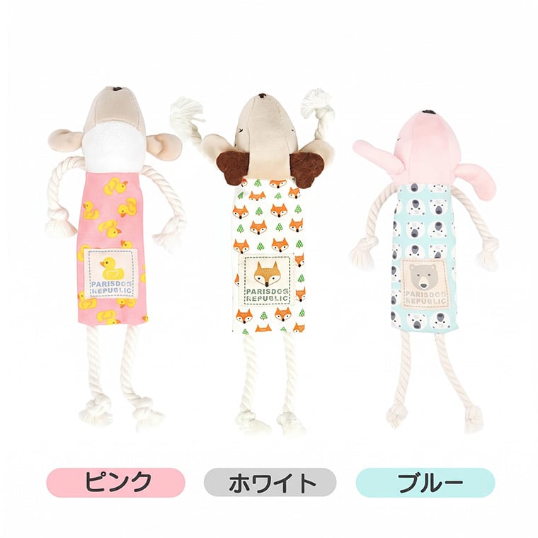 pattern design toy 3color / ペット 犬 おもちゃ 噛む カシャカシャ ロープ 知育玩具 可愛い わんちゃん おもちゃ ストレス解消 韓国 ペット用品 小型犬 中型犬