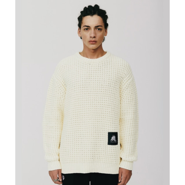 [MANNY LONQ] Soft waffle texture sweater Cream 正規品 韓国ブランド 韓国代行 韓国ファッション 韓国通販 長袖Tシャツ