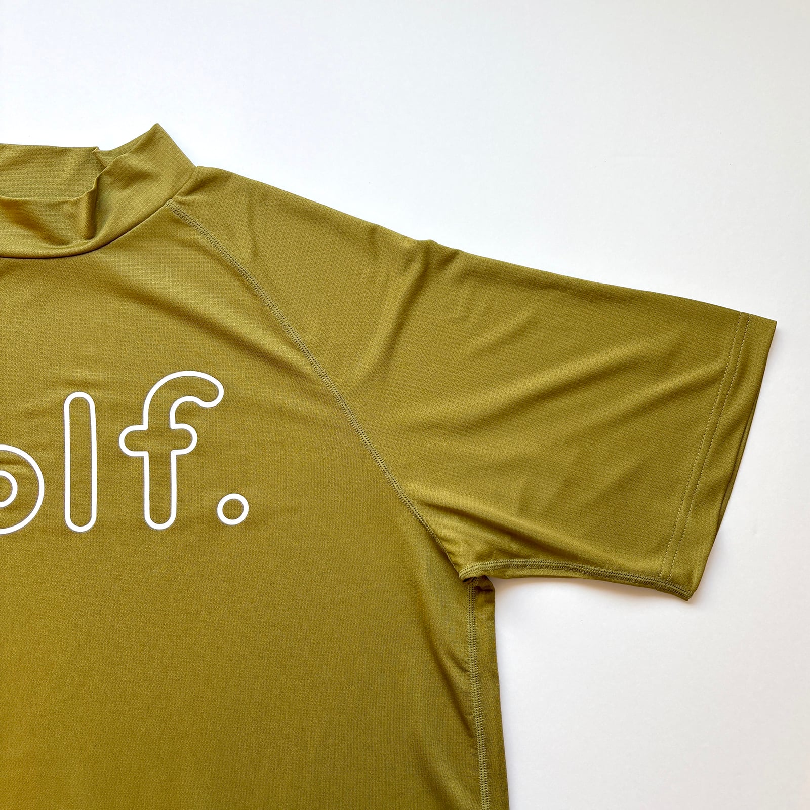 SUPER LIGHT LOGO PRINT MOCK NECK SHIRT -MUSTARD- | 8G SHOOT WEBSTORE