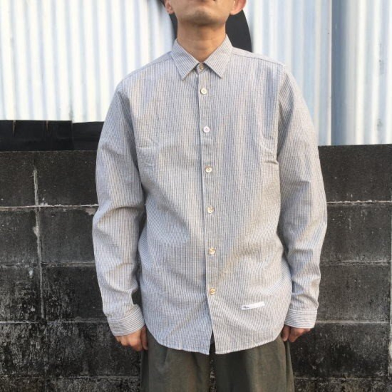 DNL Italy　スリムフィットシャツ　グレー 【SALE】