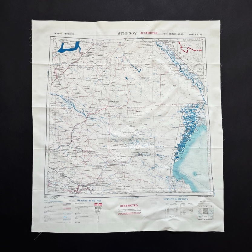 希少1960s Royal Air Force Escape Map Scarf