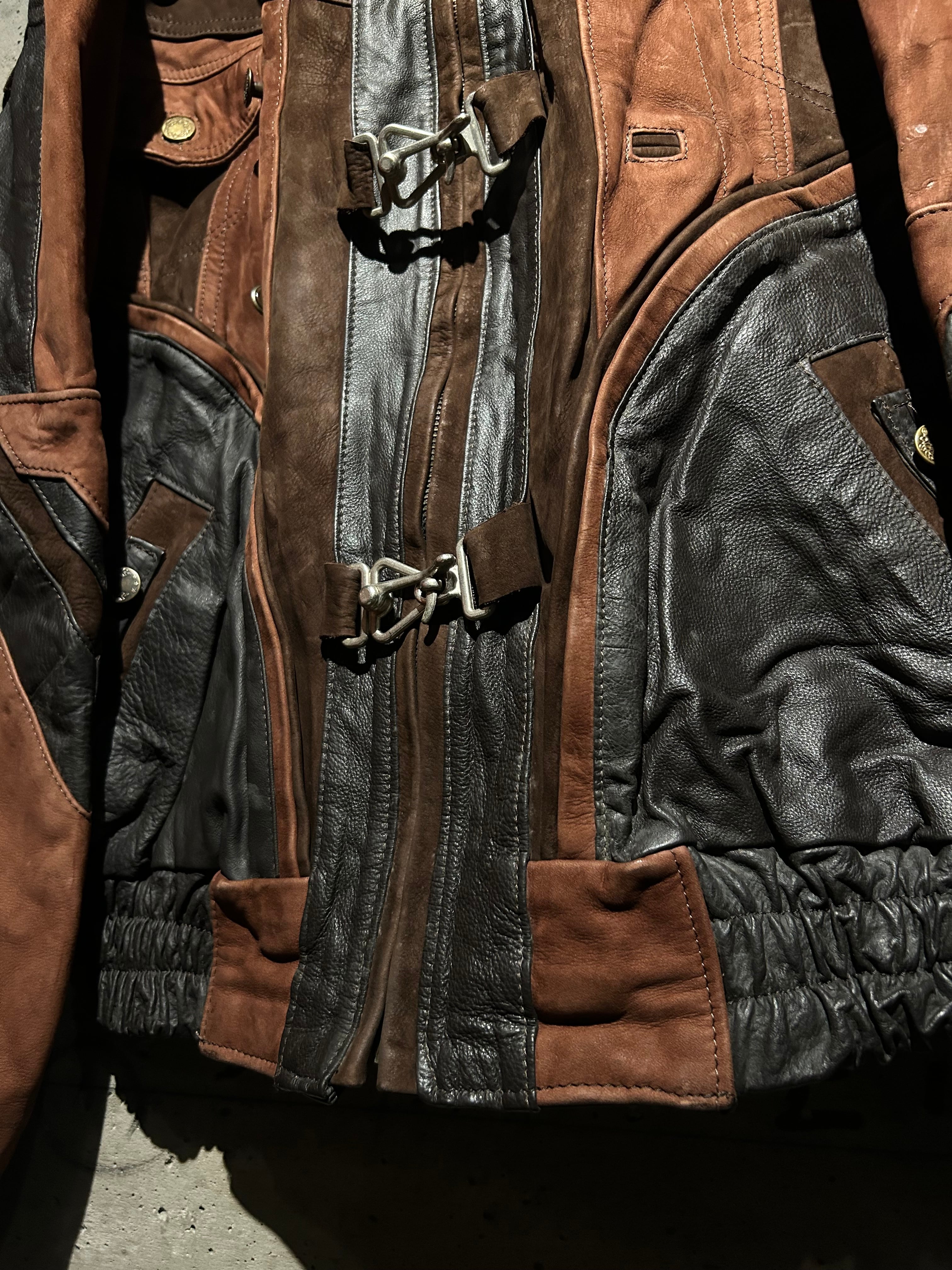 Caka】80's〜90's Special Switching Vintage Leather Jacket | Caka