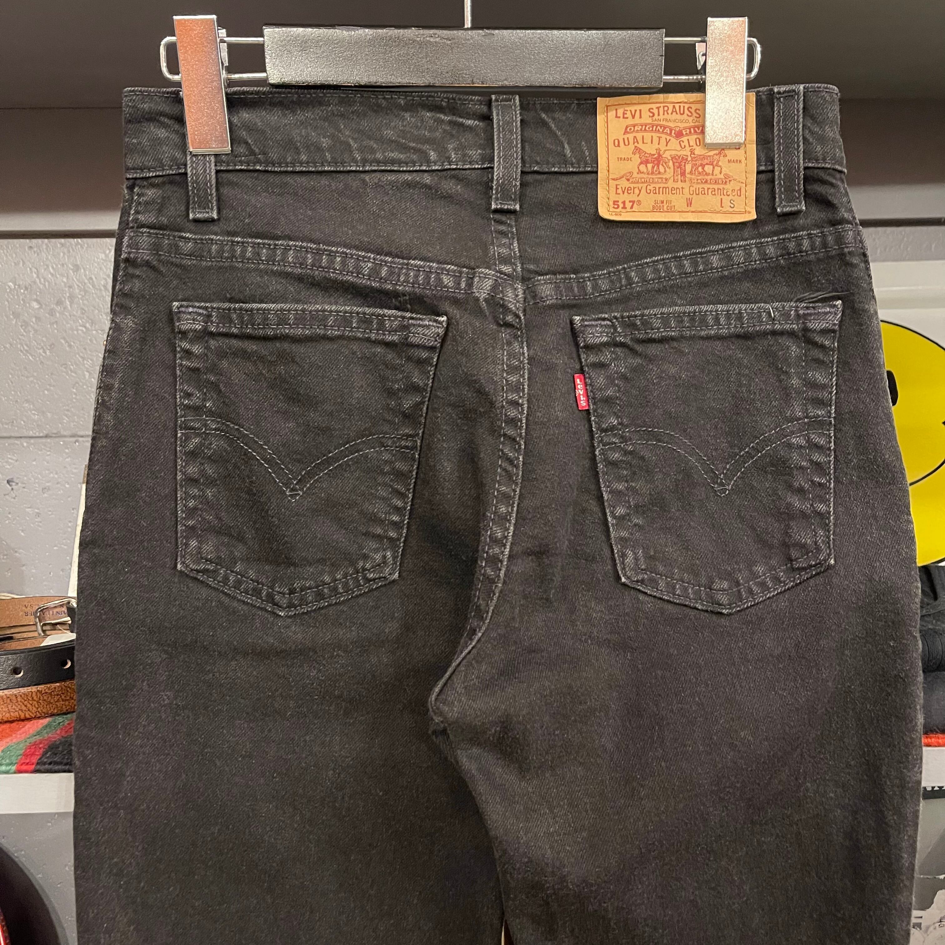 Levis 517 Bootcut Black Denim Pants USA 