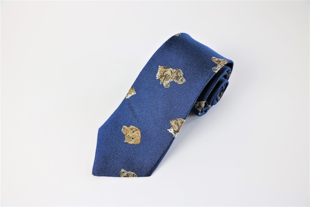 《VANNERS & mastard TIES 別注》ドッグヘッド スパニエル クリスタル ネクタイ〈ロイヤル〉