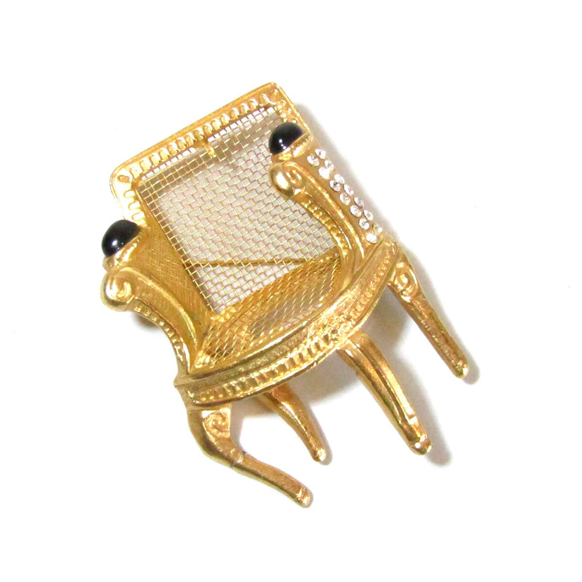 Karl Lagerfeld Vintage gold tone chair brooch | PANIC ART MARKET