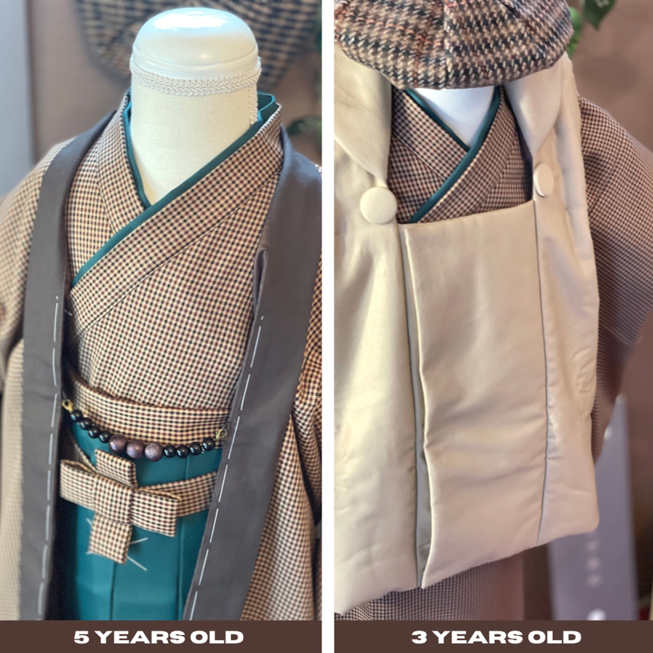 【受注製作】七五三 5歳 3歳 大正浪漫ロマン兄弟リンクコーデSET