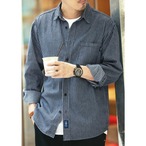 Stripe Pattern Long Sleeve Button Down Shirt ◇H0274