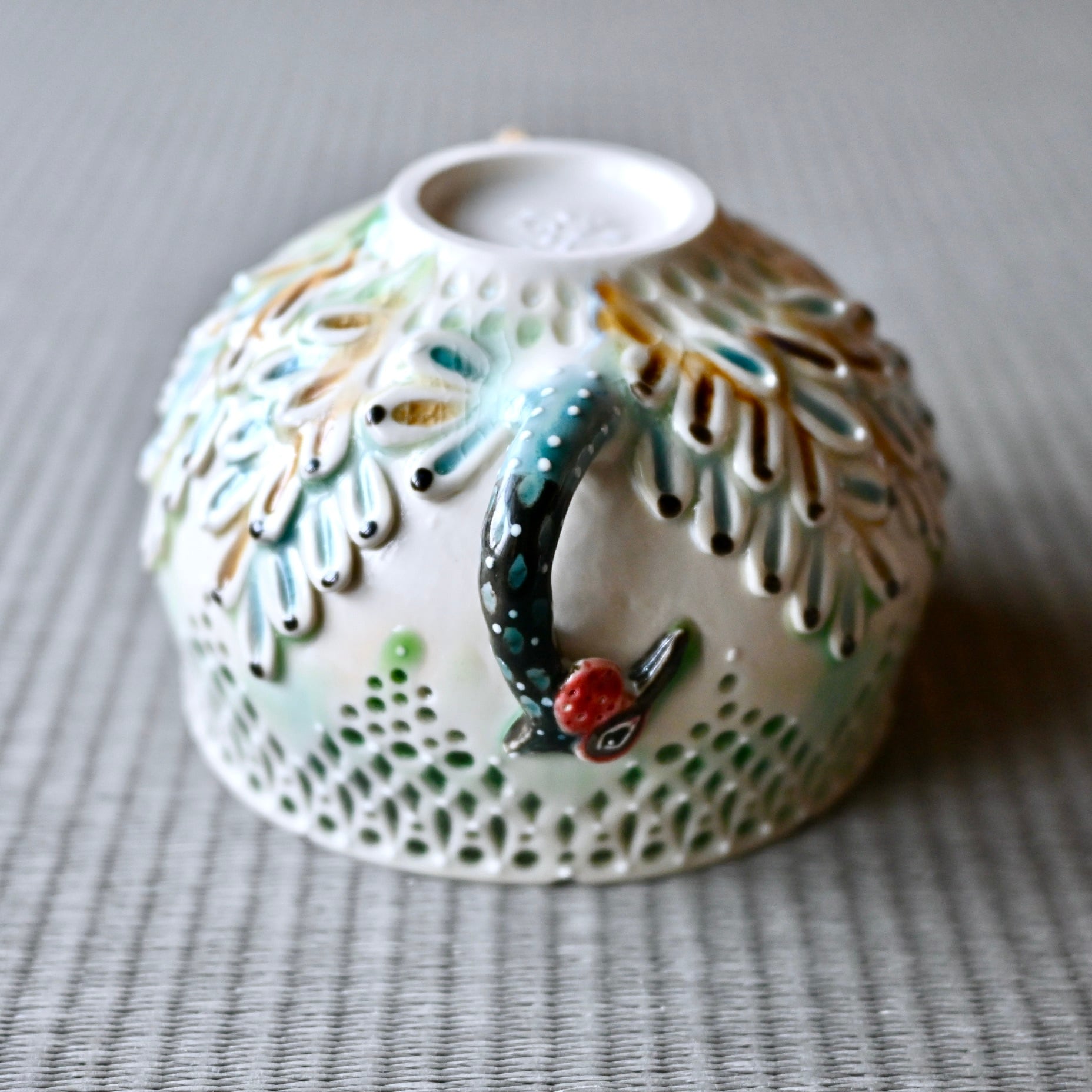 07.キラメキキジ抹茶椀 | 陶工房 みかガマ ＊ のぐちみか