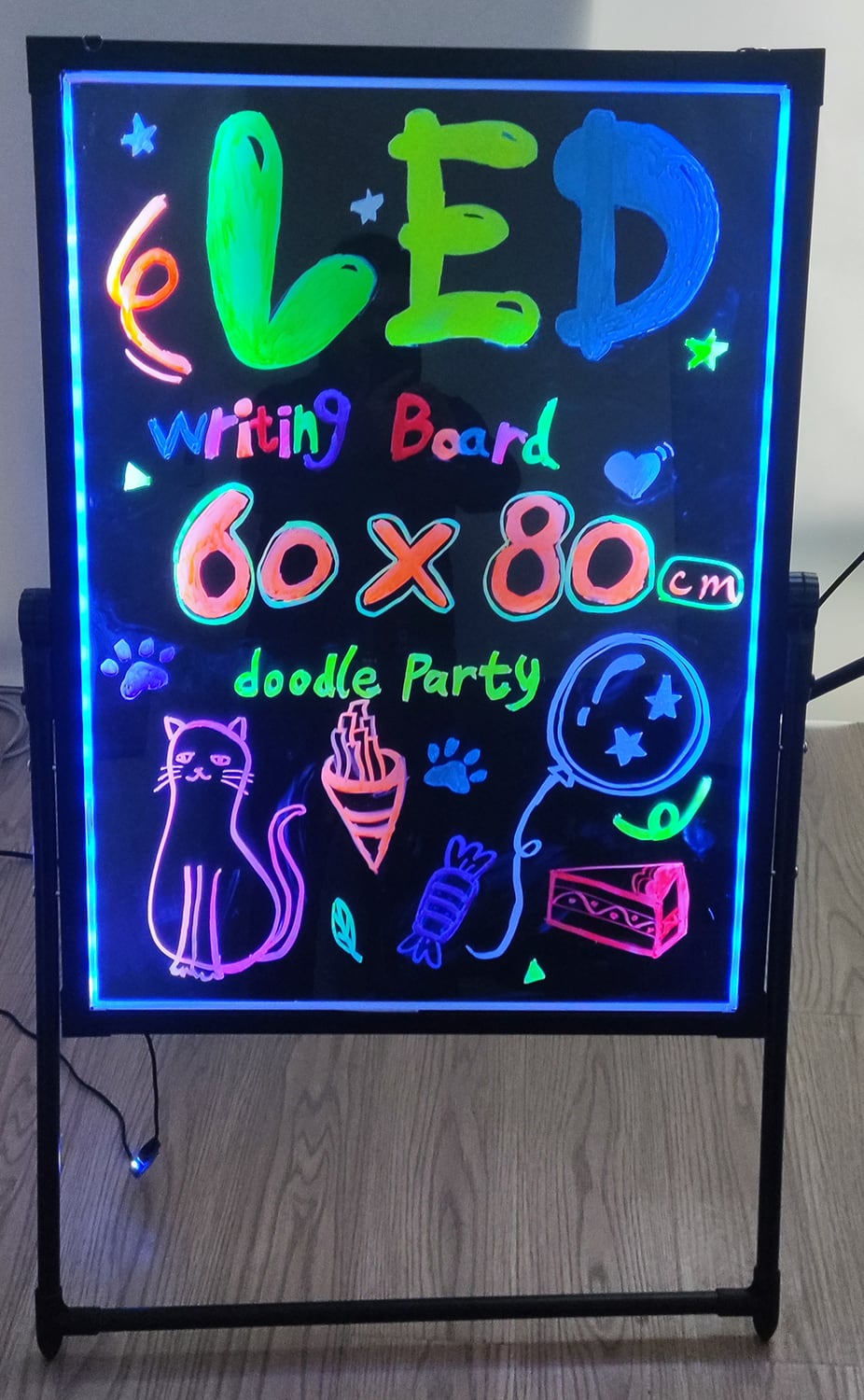 LED ライティングボード 手書き 看板 60x80cm リモコン マーカー付属
