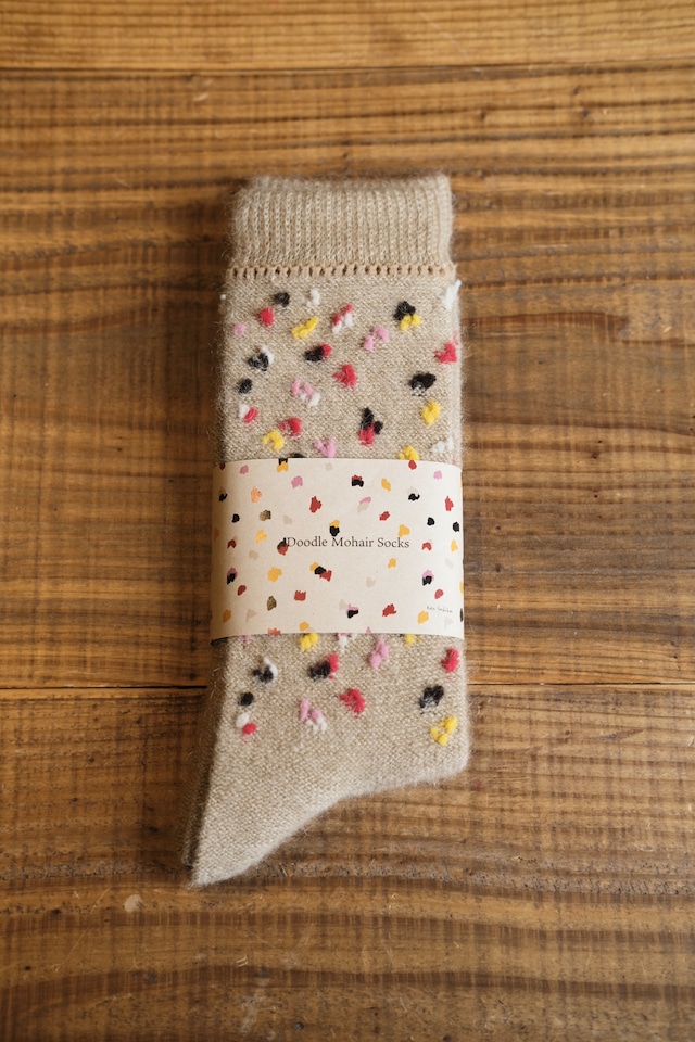 【kota gushiken】Doodle Mohair Socks - beige