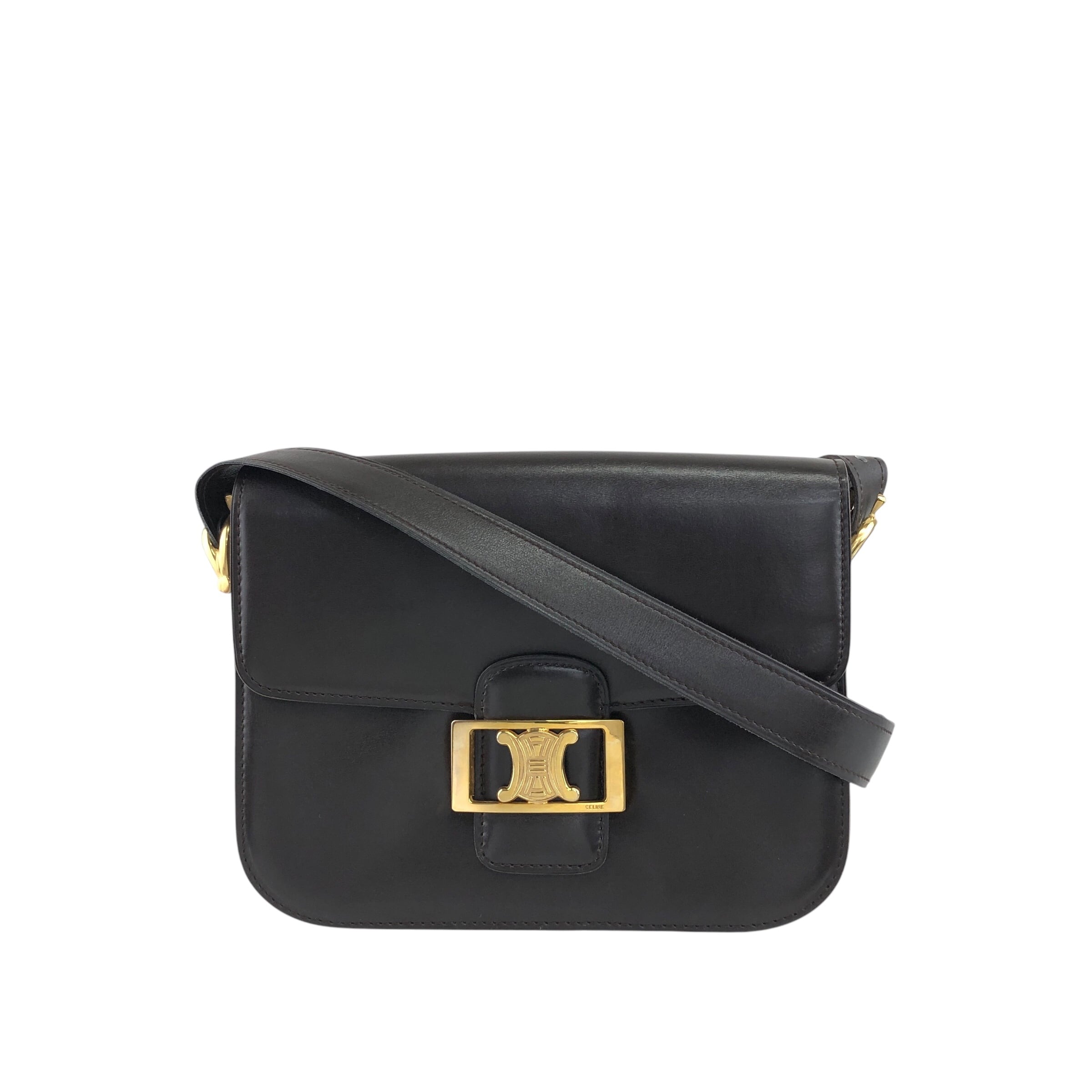 CELINE セリーヌ ショルダーバッグ ダークブラウン トリオンフ レザー