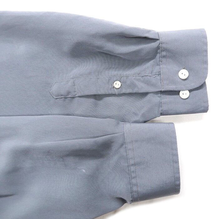 古着 バンドカラーシャツ 長袖 ブルーグレー サイズ表記：L gd70143