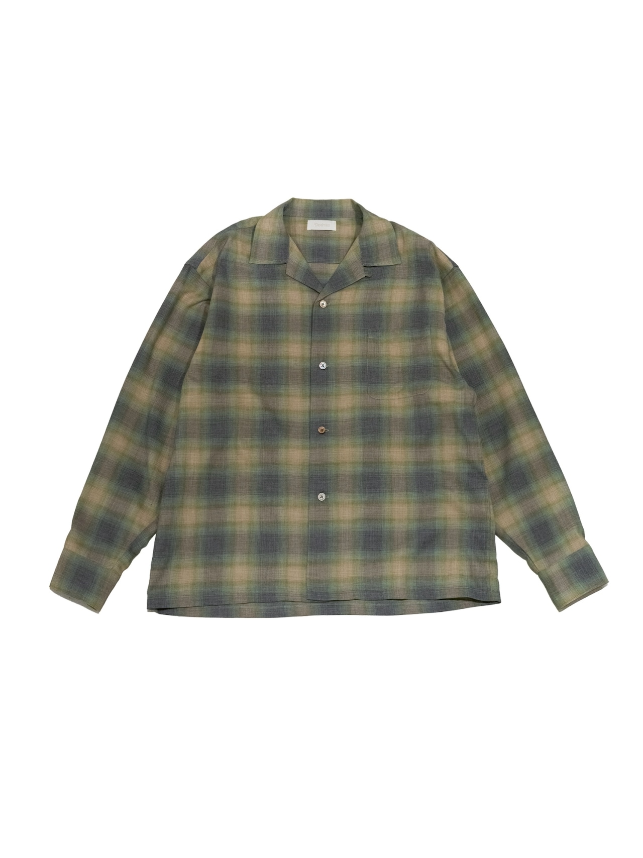 Ombre Check Open Collar Shirts