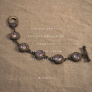 ハンドメイド ノスタルジック パープル ストーン ブレスレット