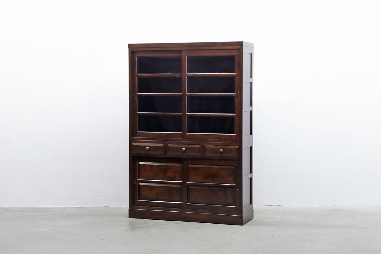 松本民芸家具 K-3型食器棚 カップボード 飾り棚 ミズメザクラ無垢材