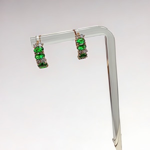 EMERALD LIGHT EARRINGS 18K コーティングリングピアス
