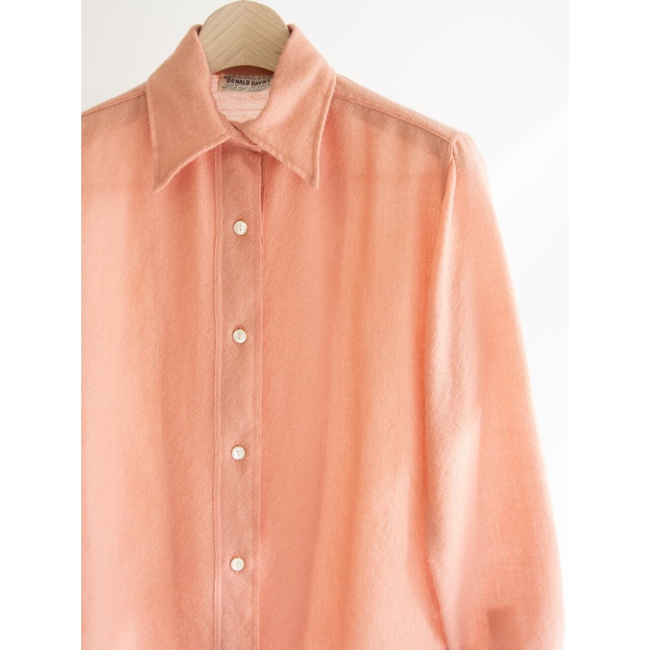 【DONALD DAVIES】Made in Ireland 70-80's 100% Wool Woven Shirt(アイルランド製 ウールシャツ ブラウス)