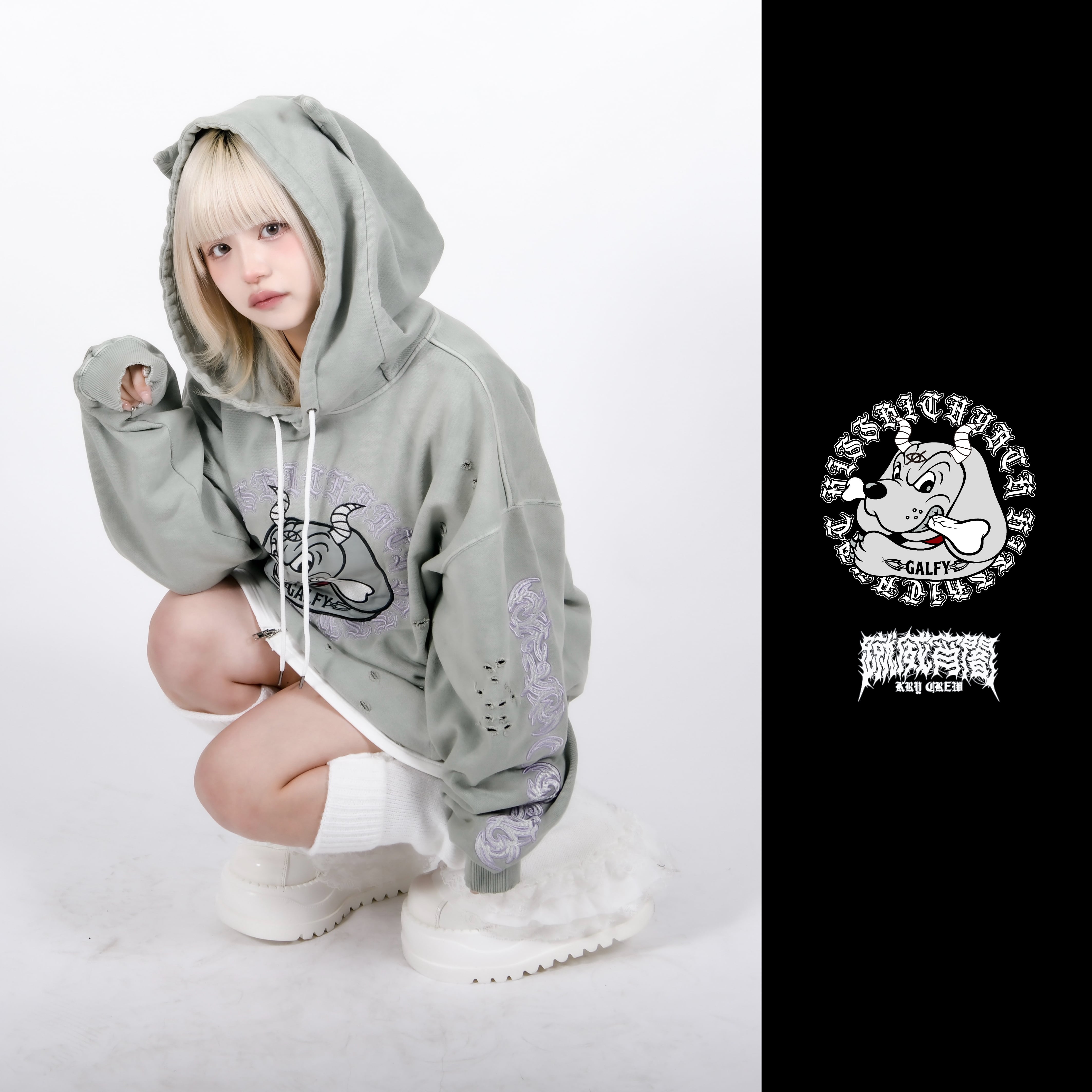 「ケモミミ染めボロパーカー」 | KRY clothing powered by BASE