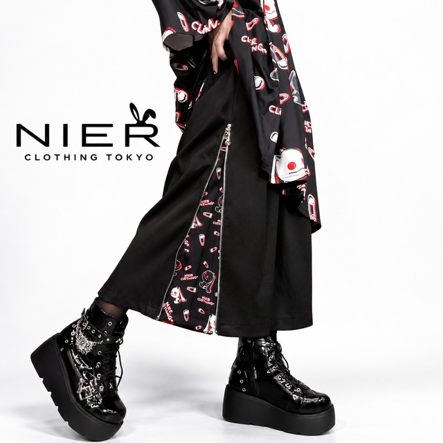 7分丈2WAY SIDE ZIP WIDE PANTS【RED EYE NIER】.