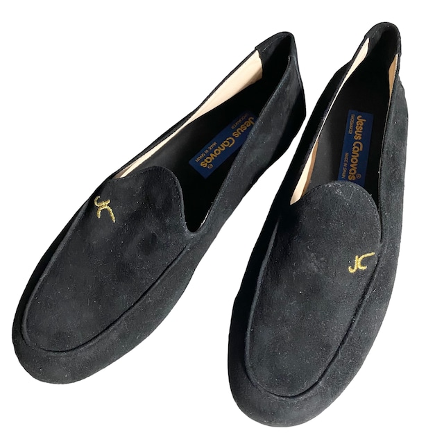 JESUS CANOVAS black nubuck slip-ons