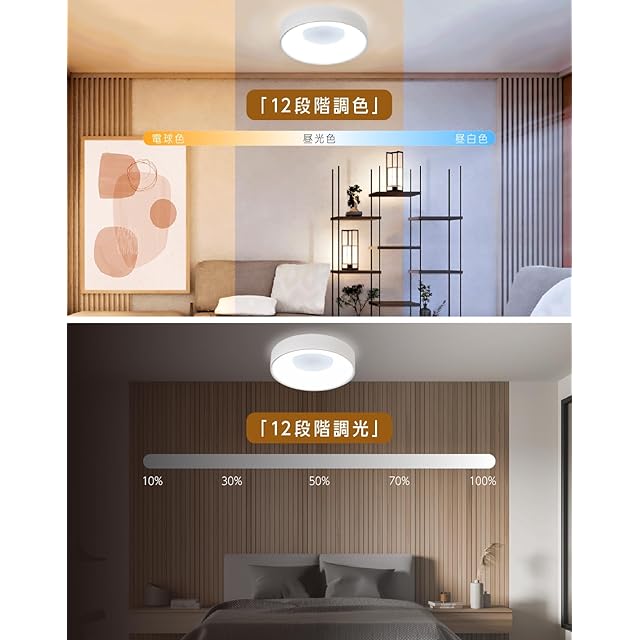 hidemasa】シーリングライト led 間接光 8畳 リモコン付き 12