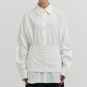 EENK　OVERSIZED SHIRT WITH SKIRT BELT　WHITE