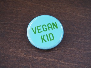 缶バッジ32㎜(水色　VEGAN KID)