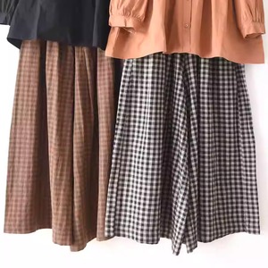 2色／ギンガムチェック柄ワイドパンツ ・9847