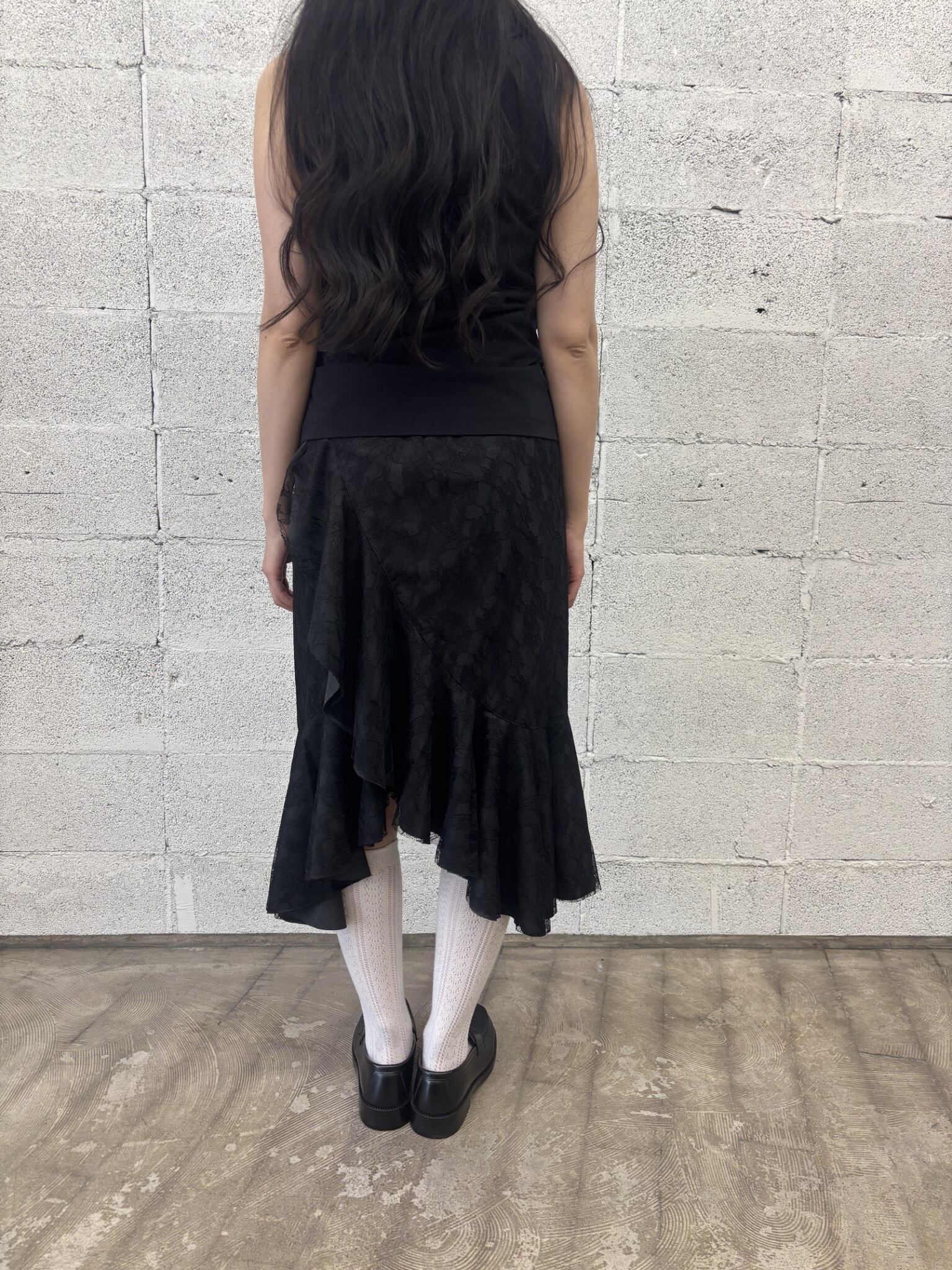 スカート Shrink Lace Frill Skirt BLACK PHEENY（フィーニー） Shrink Lace Frill Skirt / BLACK 公式通販