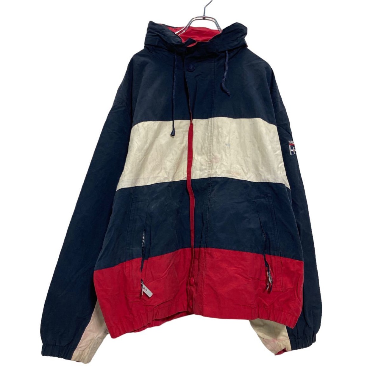 NAUTICA マウンテンパーカー・ジャケット XL ネイビー ホワイト レッド 