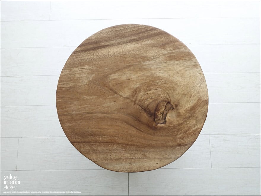 モンキーポッド無垢材 スツールesta/NA 椅子 花台 ベンチ 丸太スツール