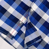 AIGLE エーグル チェック オックスフォード BD ボタンダウン 長袖シャツ M/ブルー系 メンズ