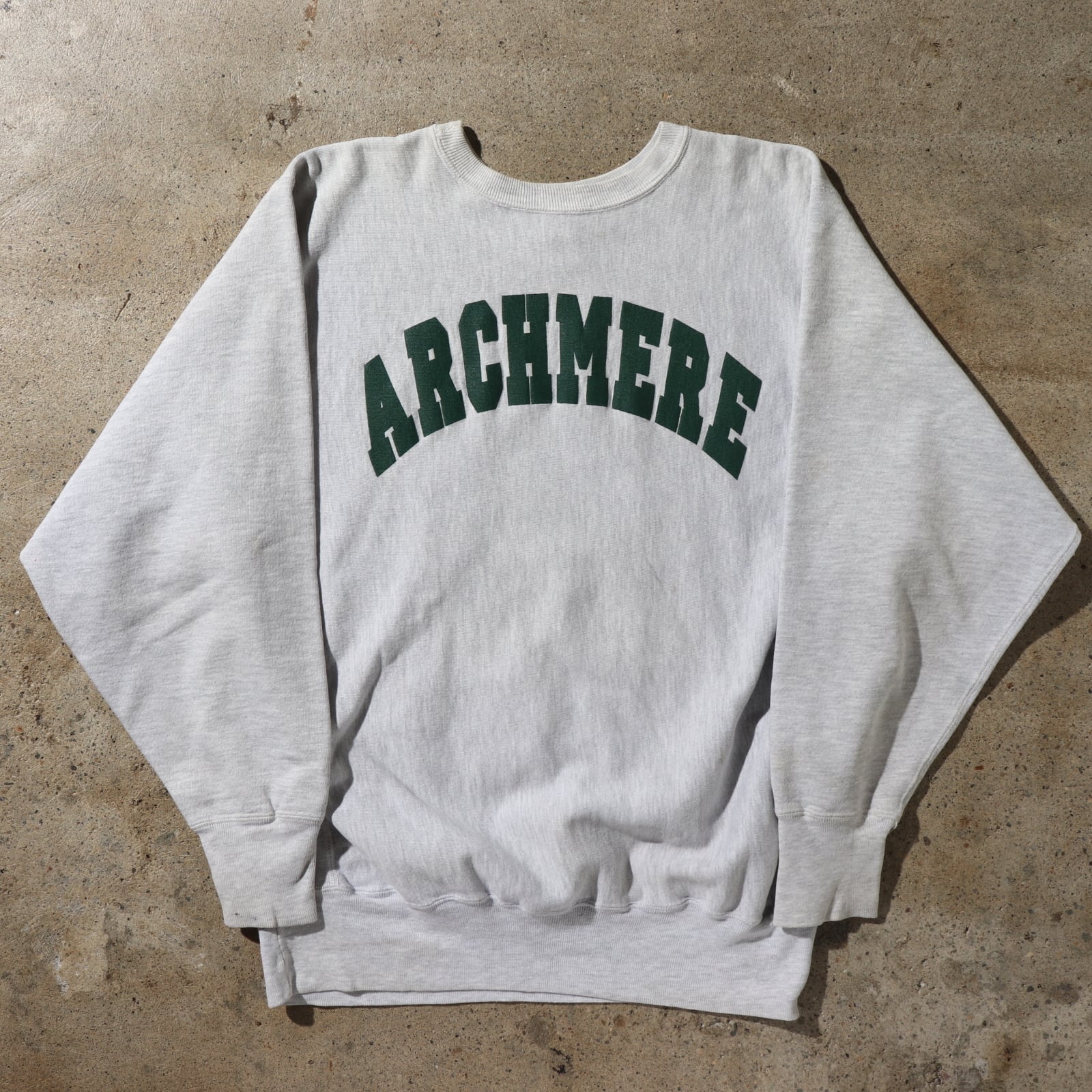 90s XL 両面 デカロゴ リバースウィーブ グレー スウェット 