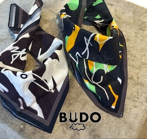 BUDO(ブドー) <friends pattern bandana> color: Emergy(オレンジ×グリーン×ブラック)