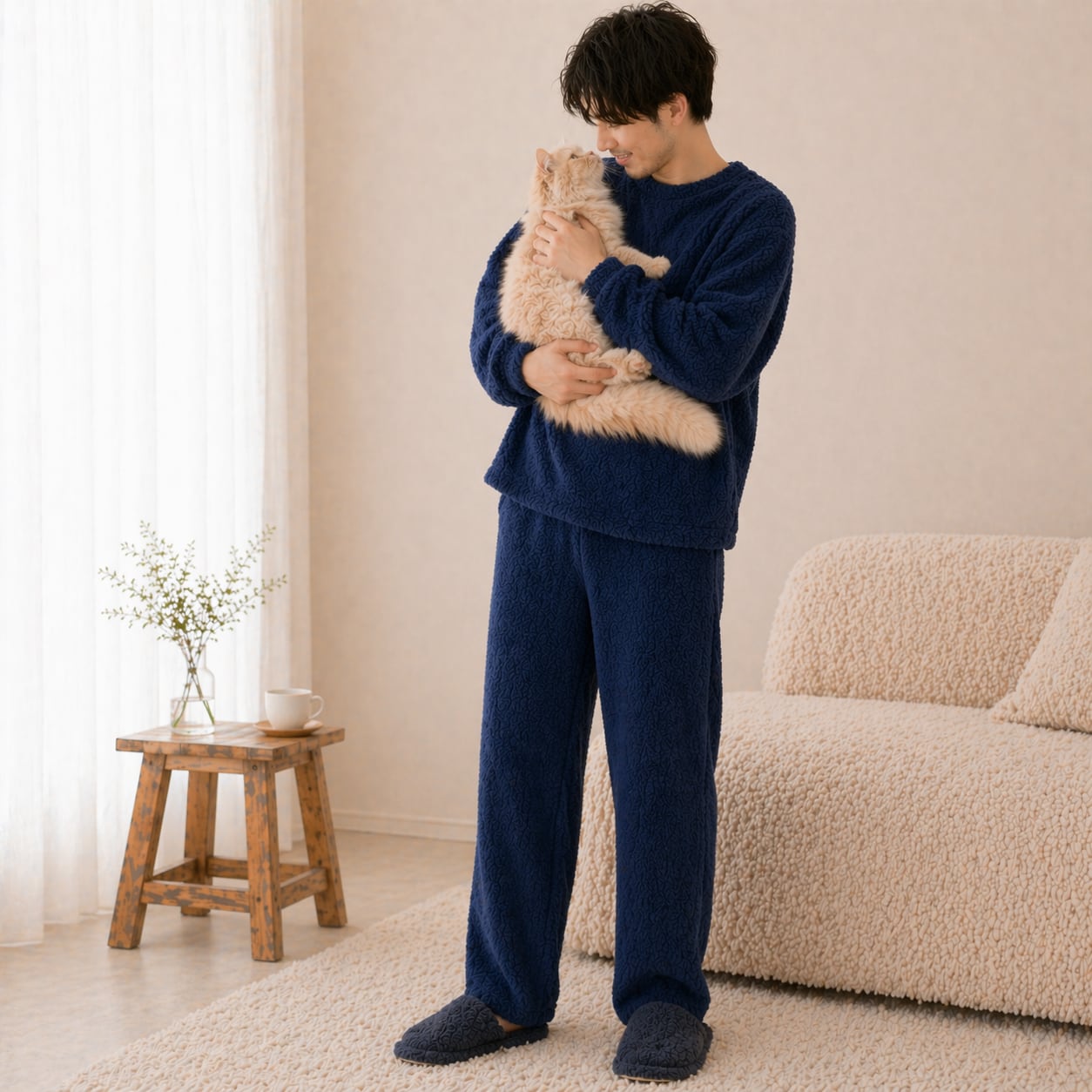猫と一緒に眠るためのロングパンツ【やさしい夜のひととき】