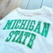 70s  Unknown brand Rubber print College Sweat 〝MICHIGAN STATE〟