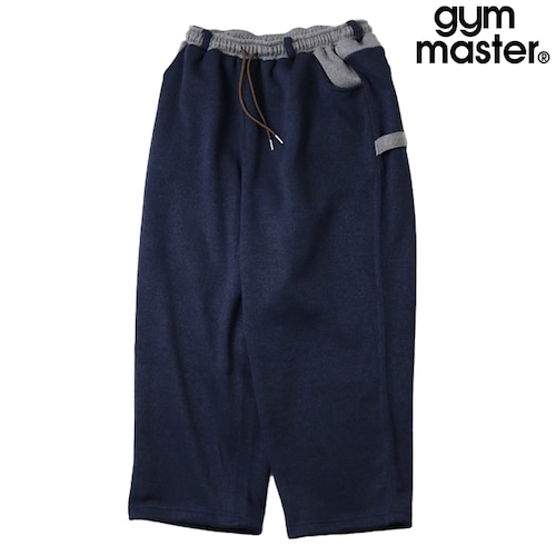gym master ジムマスター ニットフリース ペインターパンツ メンズ レディース 裏フリース ワイドパンツ ウエストゴム ドローコード ハンマーループ ワークパンツ 防寒 保温 アウトドア 秋冬 G833793 ネイビー×グレー