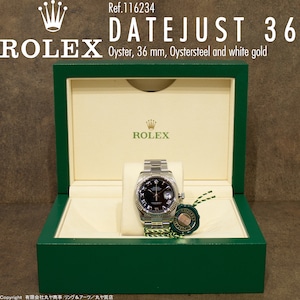 ロレックス:オイスターパーペチュアルデイトジャスト36/Ref.116234型/ブラックビッグローマンインデックス/V番/Rolex Oyster Perpetual Datejust 36
