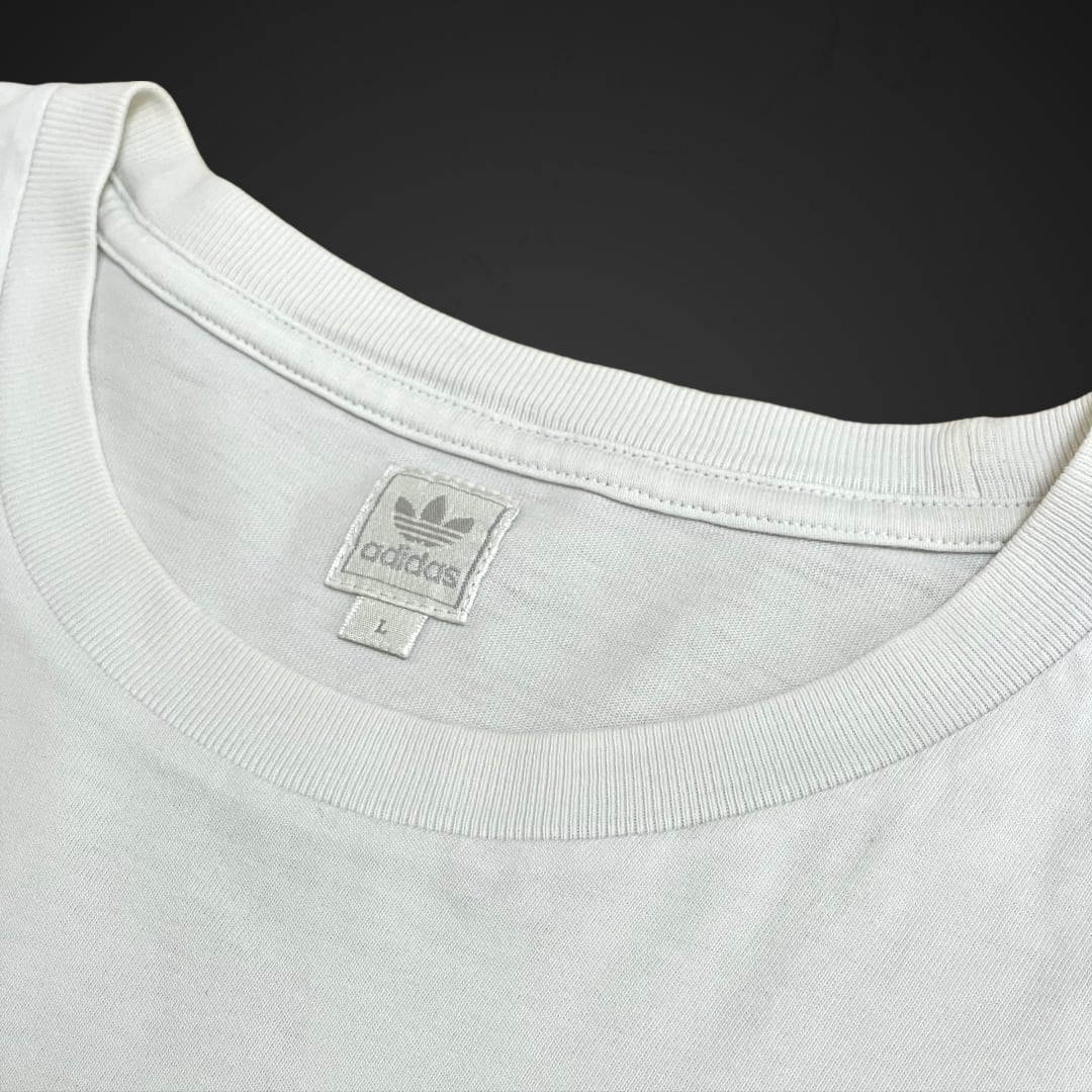 adidasワンポイント 刺繍ロゴ バックプリント Tシャツ トレフォイル