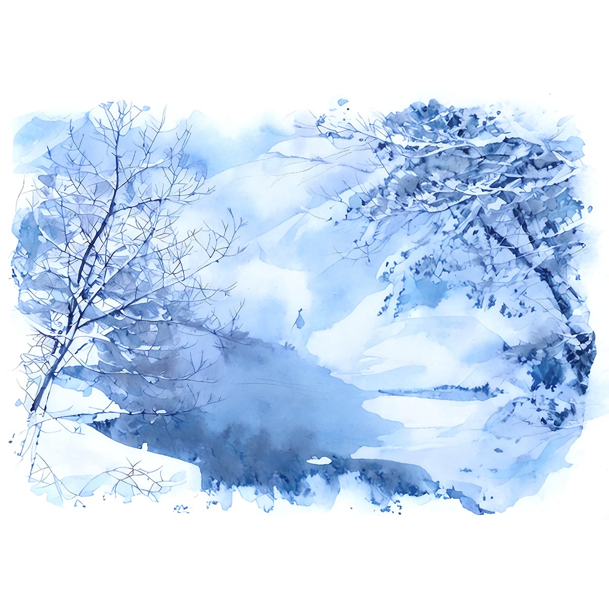 冬の風景 | インテリア絵画の専門店 ビッグフィールドギャラリー水彩/油絵
