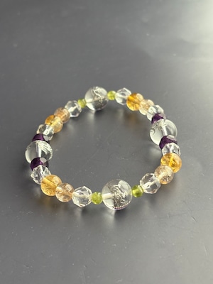 仕事運と金運アップ☆四神・ルチル・シトリンブレス内径18cm 仕事運と金運アップ☆四神・ルチル・シトリンブレス内径18cm