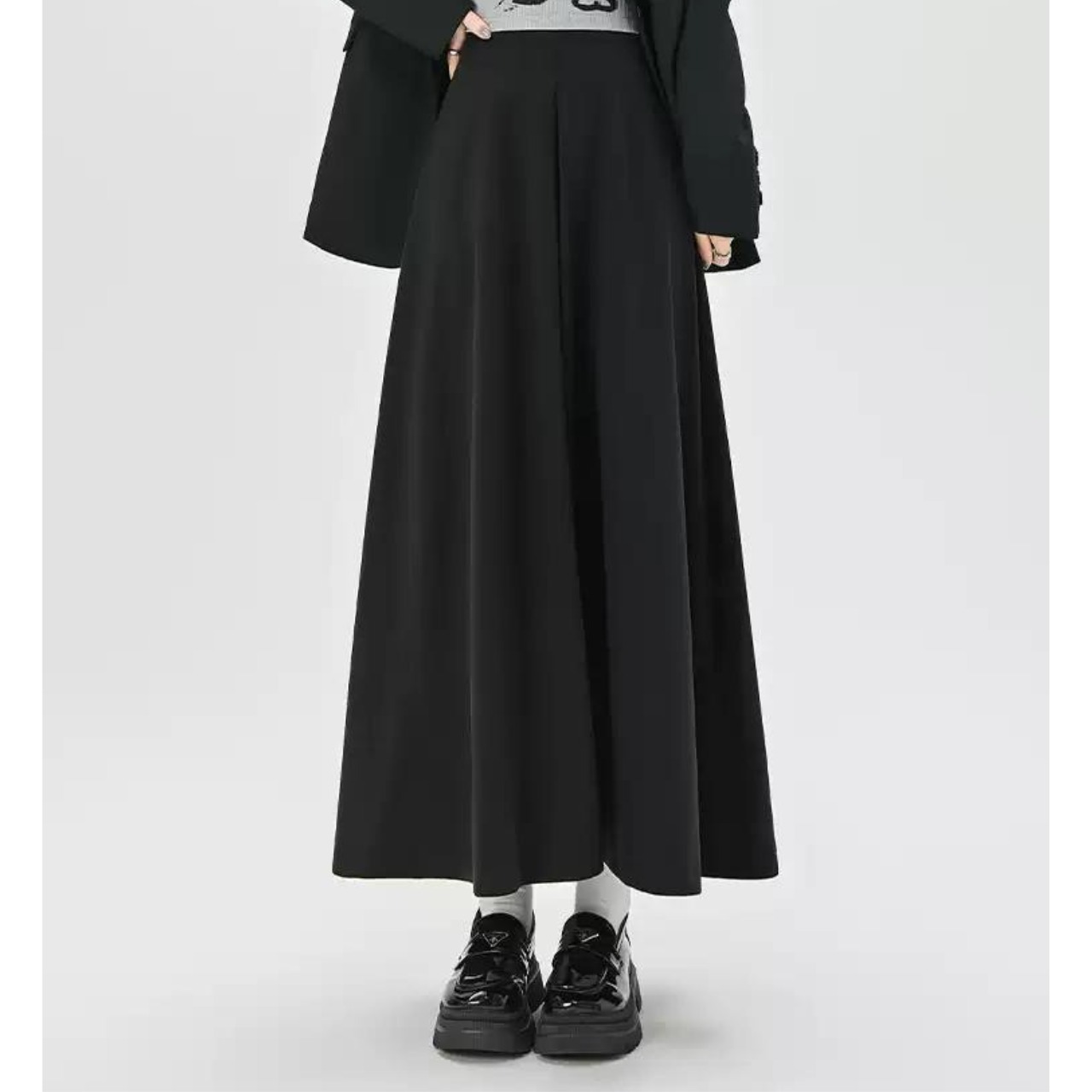 ウールライク フレア ロング スカート 10293