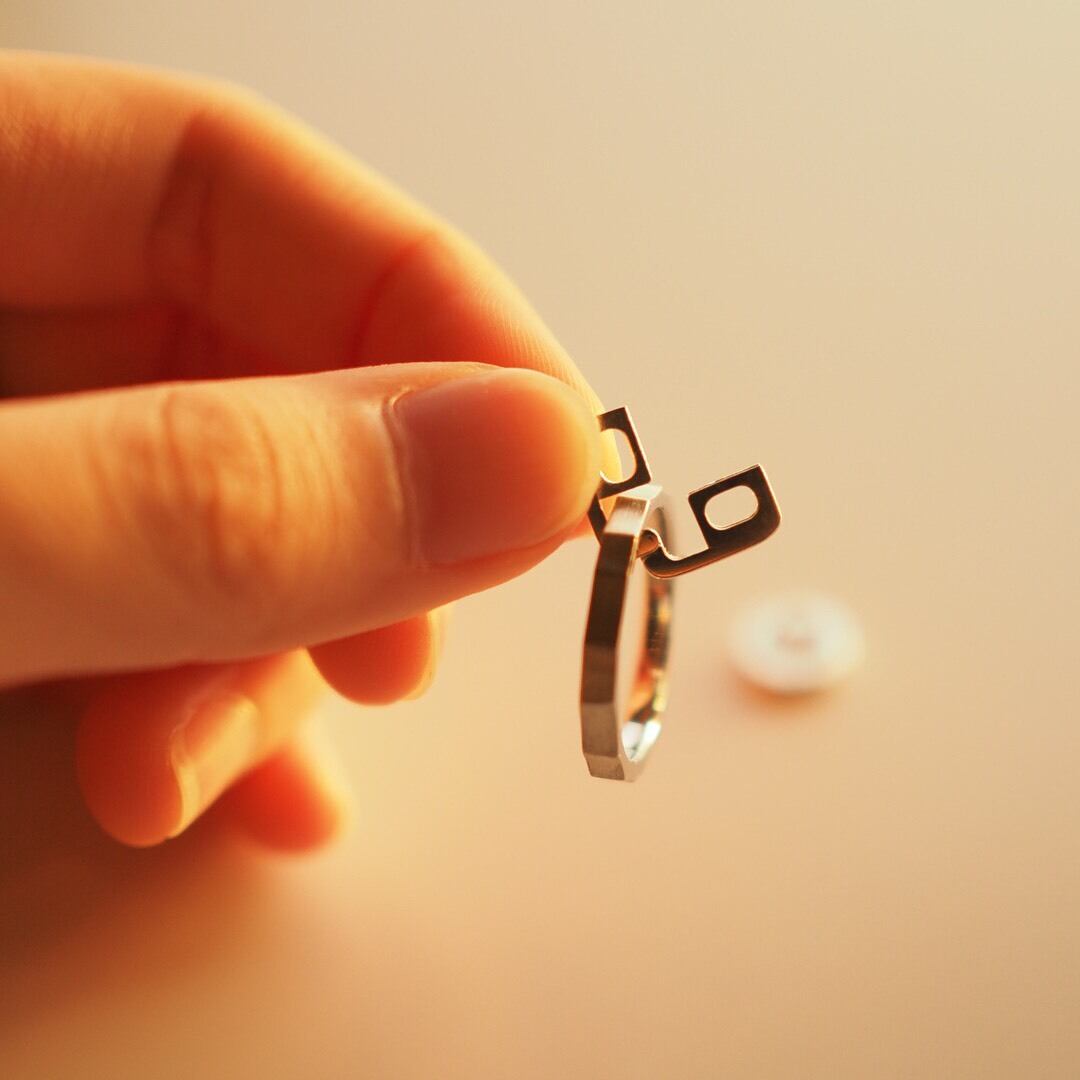 チェーン付き リングホルダーネックレス プラチナ950 指輪ホルダー Rh 001 Atelier Cram アトリエクラム ペアリング ジュエリー 結婚指輪 婚約指輪