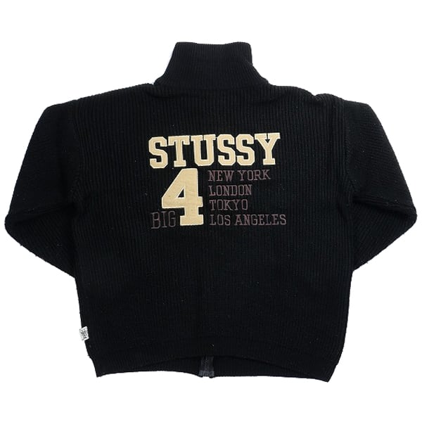 ステューシー ロング ニットカーディガン M ベージュ系 STUSSY メンズ   【221028】