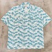 80’s ORVIS Fish Pattern Open Collar Shirt”Made in USA”