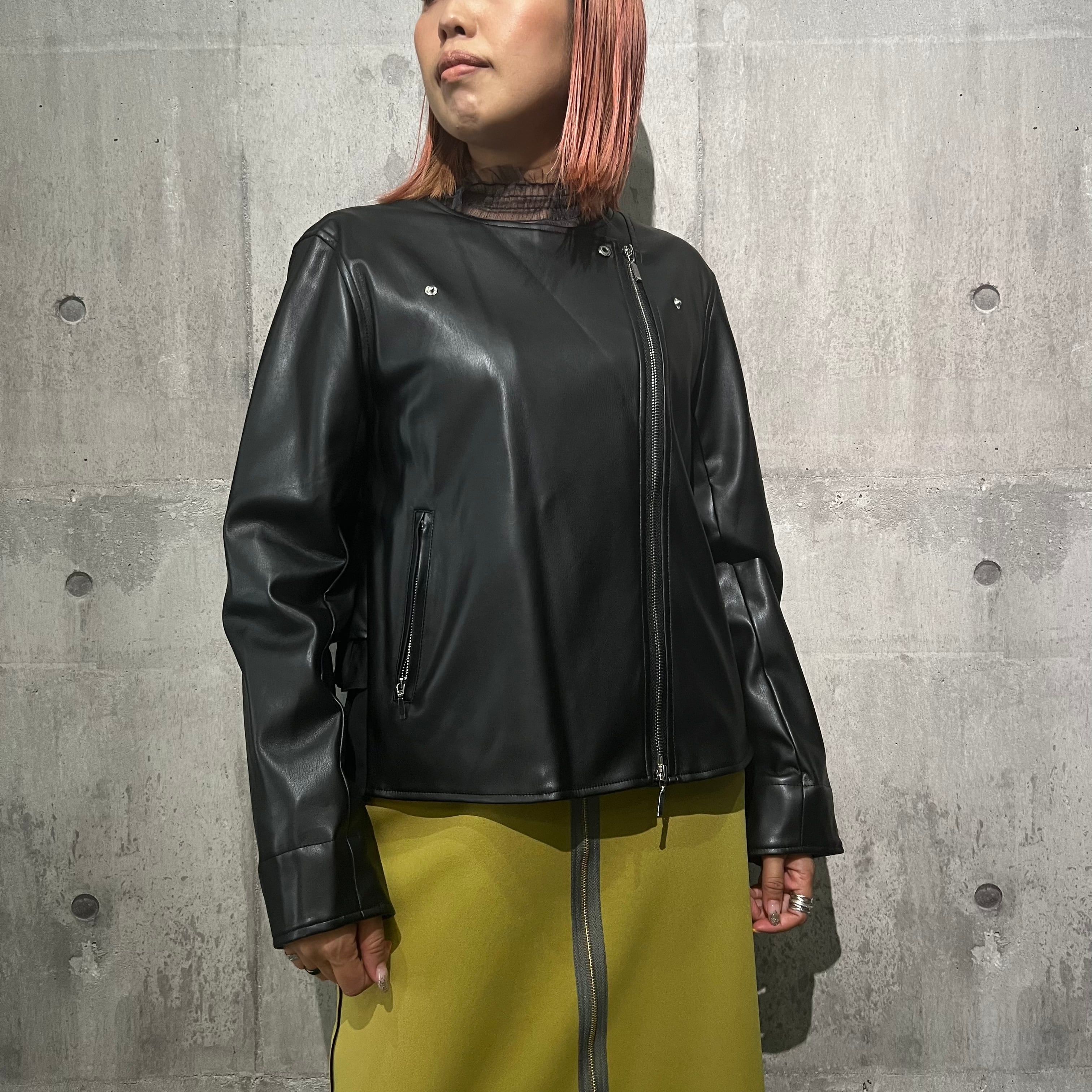 バックフリルフェイクレザーライダースJK | SLOVNENYA スロヴネンヤ