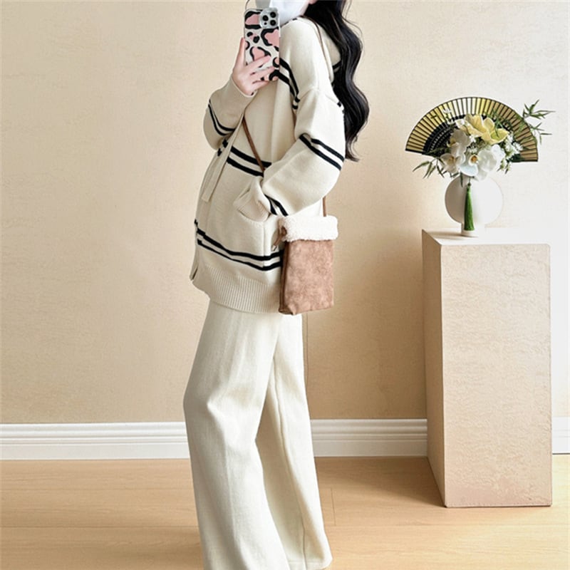 【set】Wジップカーディガン×パンツセット Q6530